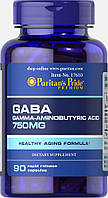 ГАМК гамма-аминомасляная кислота, GABA Gamma Aminobutyric Acid, Puritan's Pride, 750 мг, 90 капсул