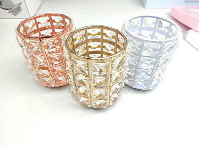 Підставка склянка з камінням органайзер 3 шт для манікюрних пензликів, органайзер, холдер, перукар, барбер)