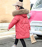 Зимова куртка на дівчинку пуховик на качиному пуху 8-13 років, фото 3