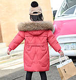 Зимова куртка на дівчинку пуховик на качиному пуху 8-13 років, фото 4