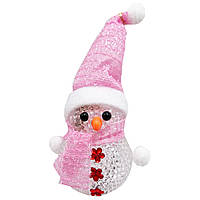 Ночник новогодний "Снеговичок" Bambi СХ-4-02 LED 15 см, розовый , Vse-detyam