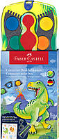 Акварельные краски сухие Faber-Castell CONNECTOR "Скрепляй вместе" 12 цветов с наклейками и блестками, 125013