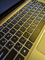 Наклейки на клавіатуру прозорі, білий текст, вирізані по контуру