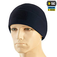 M-Tac шапка Watch Cap Elite флис с липучкой Dark Navy Blue, тактическая темно-синяя зимняя флисовая шапка