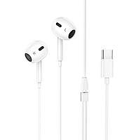 Проводные наушники вкладыши HOCO M1 Max crystal earphones for Type-C с микрофоном White Подключение - Тайп си