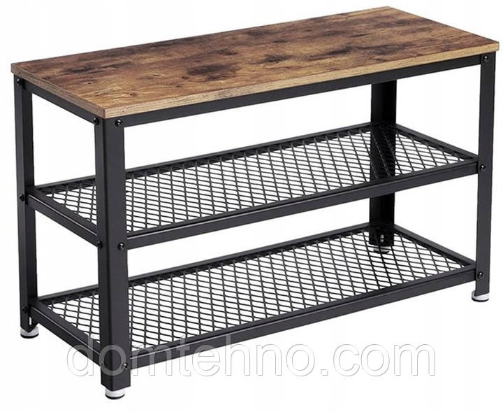 Тумба для взуття з сидінням Matkam 73 х 45 х 30 см відтінки коричневого