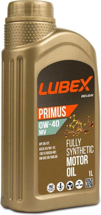 Моторна олива LUBEX PRIMUS MV 0W40 (API SN/CF; ACEA A3/B4 MB 229.3; RN 0700; VW 502.00/505.00) 1л