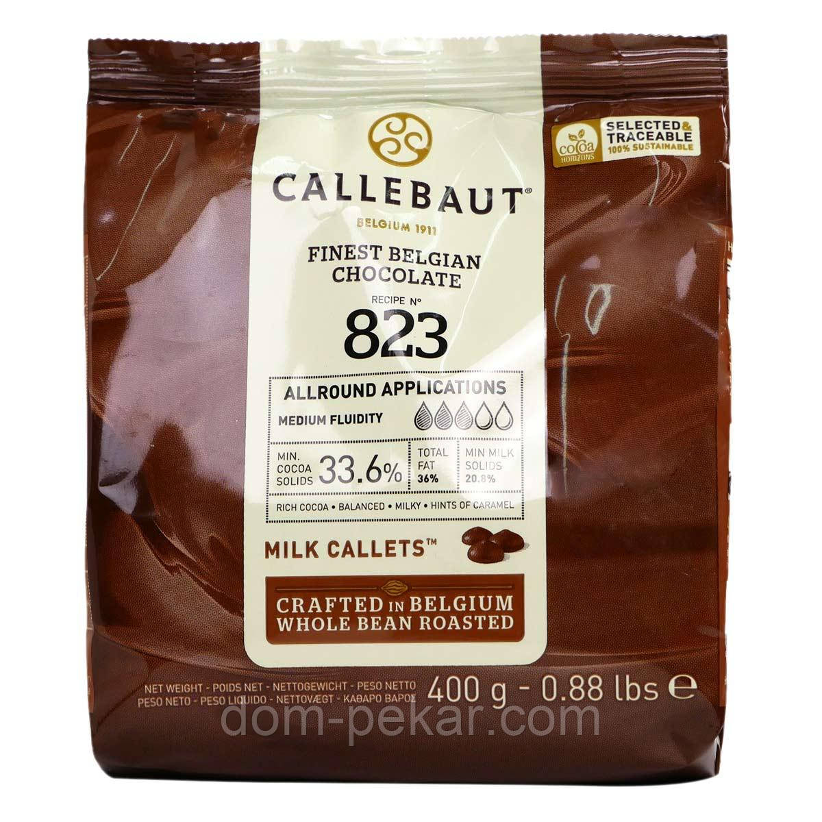 Шоколад Callebaut молочный Select 33.6% 823-Е0, 0,4 кг от интернет ...