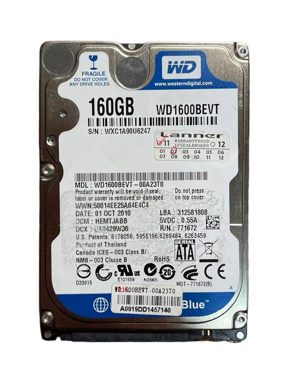Жорсткий диск 2.5" 160GB Western Digital | WD1600BEVT | SATA