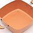 Сковорода універсальна 5в1 Copper Cook Deep Square Pan 24 х 24 см / Антипригарна сковорідка з фритюрницею, фото 5