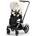 Коляска Cybex e-Priam 2 в 1 Off White шасі Chrome Brown, фото 6