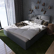 Ліжко з м'яким узголів'ям Лайт-1400 (основа Щит ДСП) Графіт