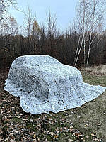 Маскувальна сітка біла зимова для авто, пікапа, техніки та позашляховиків. Маскування для окопів, бліндажів