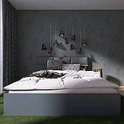 Ліжко з м'яким узголів'ям Лайт-1600 (Підйомний Механізм) Графіт
