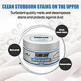 Засіб для чищення білого взуття 100 г — відбілювальний крем з губкою для ефективного видалення забруднень і відновлення кольору, фото 7