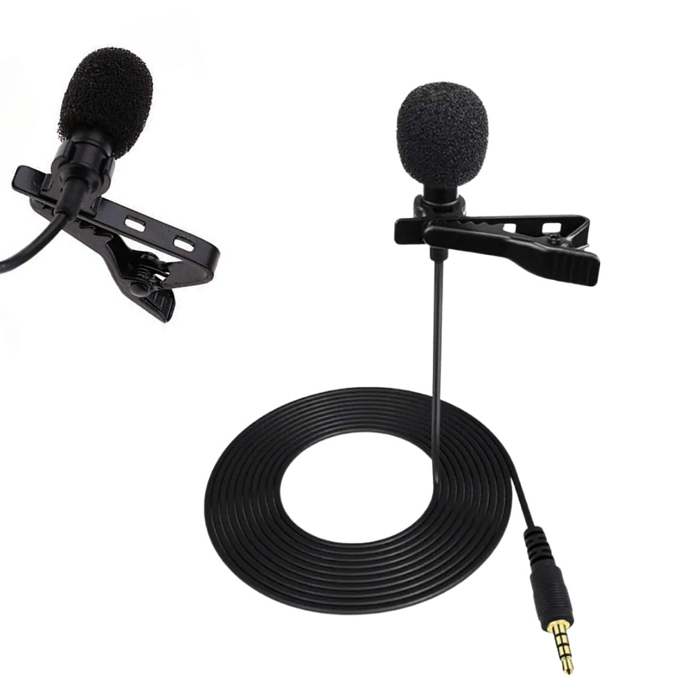 Петличний мікрофон для запису звуку Петличка блогерський для смартфона Mic M-01 jack 3.5 мм з кліпсою стерео, фото 1