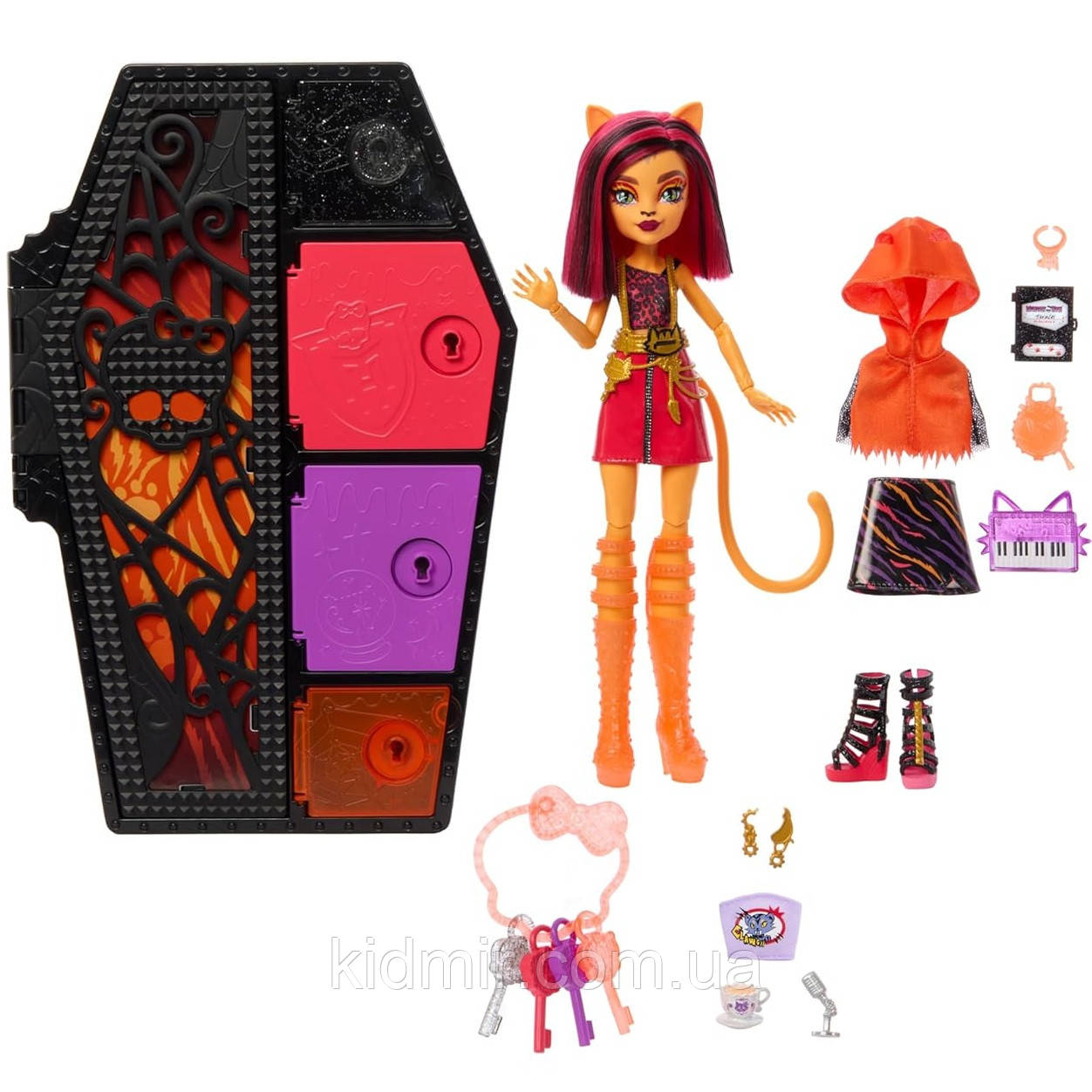 Monster High Toralei Stripe HNF80 Лялька Монстр Хай Торалей Страйп Шафа з секретами Неон, фото 1