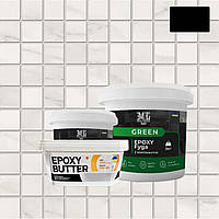 Епоксидна затирка (фуга) для плитки Green Epoxy Fyga 3 кг (легко змивається, дрібне зерно) Чорний RAL 9011