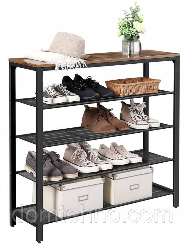 Тумба для взуття Matkam 100 х 92,5 х 30 см чорна, фото 1