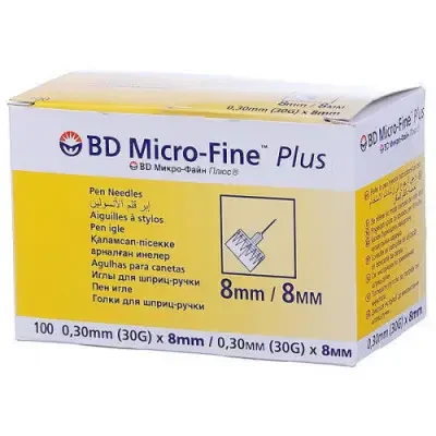 Голки для шприц-ручки BD Micro-Fine Plus 30G (0,30x8.0 мм), 1 шт