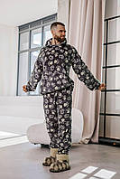 Мужская зимняя плюшевая пижама с кенгуру