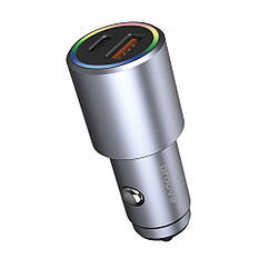 Автомобільний ЗП Proove Double Energy Plus 53 W (USB + Type-C) metal gray