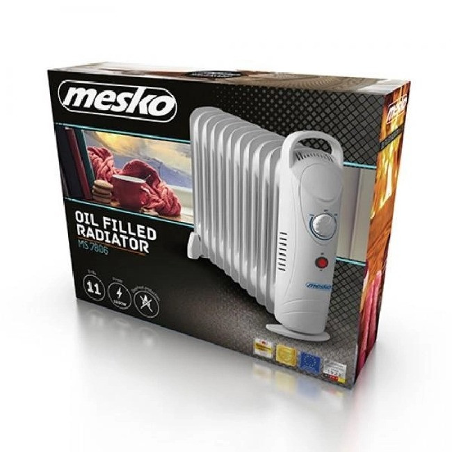 Масляный радиатор 11 ребер Mesko MS 7806 White - фото 4 - id-p2025515588