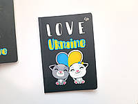 Блокнот A6 формат, 40аркушів "4PROFI" /905515/ в клітинку Патріотичні коти "Люблю Україну"