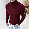 Чоловічий гольф Stone Island светр Стон Айленд бордовий чоловіча кофта, водолазка, фото 3