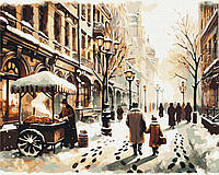 Картини Малювання за номерами зимовий пейзаж 40х50 Картини по цифрах Зимове місто Картина за номерами BrushMe BS53844