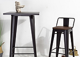 Барный стул высокий Толикс-Back-W металлический глянцевый сидение-деревянное, фото 9