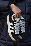 Жіночі кросівки з хутром Adidas Campus Winter Black/White, фото 2