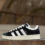 Жіночі кросівки з хутром Adidas Campus Winter Black/White, фото 5
