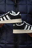 Жіночі кросівки з хутром Adidas Campus Winter Black/White, фото 4
