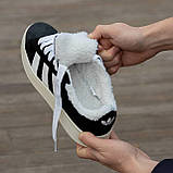 Жіночі кросівки з хутром Adidas Campus Winter Black/White, фото 6