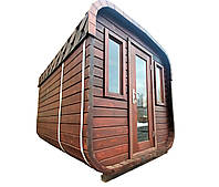 Turnkey mobile quad sauna barrel 2.4x3.0m from Thermowood Production