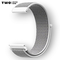 Ремінець для Samsung Galaxy Watch 7 40/44 mm нейлоновий 20 мм Білий з сірим, фото 3