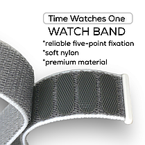 Ремінець для Samsung Galaxy Watch 7 40/44 mm нейлоновий 20 мм Білий з сірим, фото 4