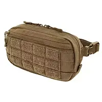 Сумка поясная тактическая койот,армейская бананка с липучкой для шевронов,сумка на пояс песок для военных ВСУ