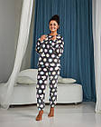 Жіноча плюшева піжама з принтом-пір'я 42,44,46,48,50,52, фото 5