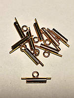 Зажим-слайдер д/браслетов Miyuki, 15 мм, золото (1 шт)