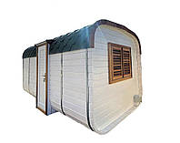 Turnkey mobile quad sauna barrel 2.4x4.5m from Thermowood Production