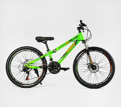 Підлітковий гірський велосипед 24" Corso Primary PRM-24632 салатовий на зріст 120-135 см