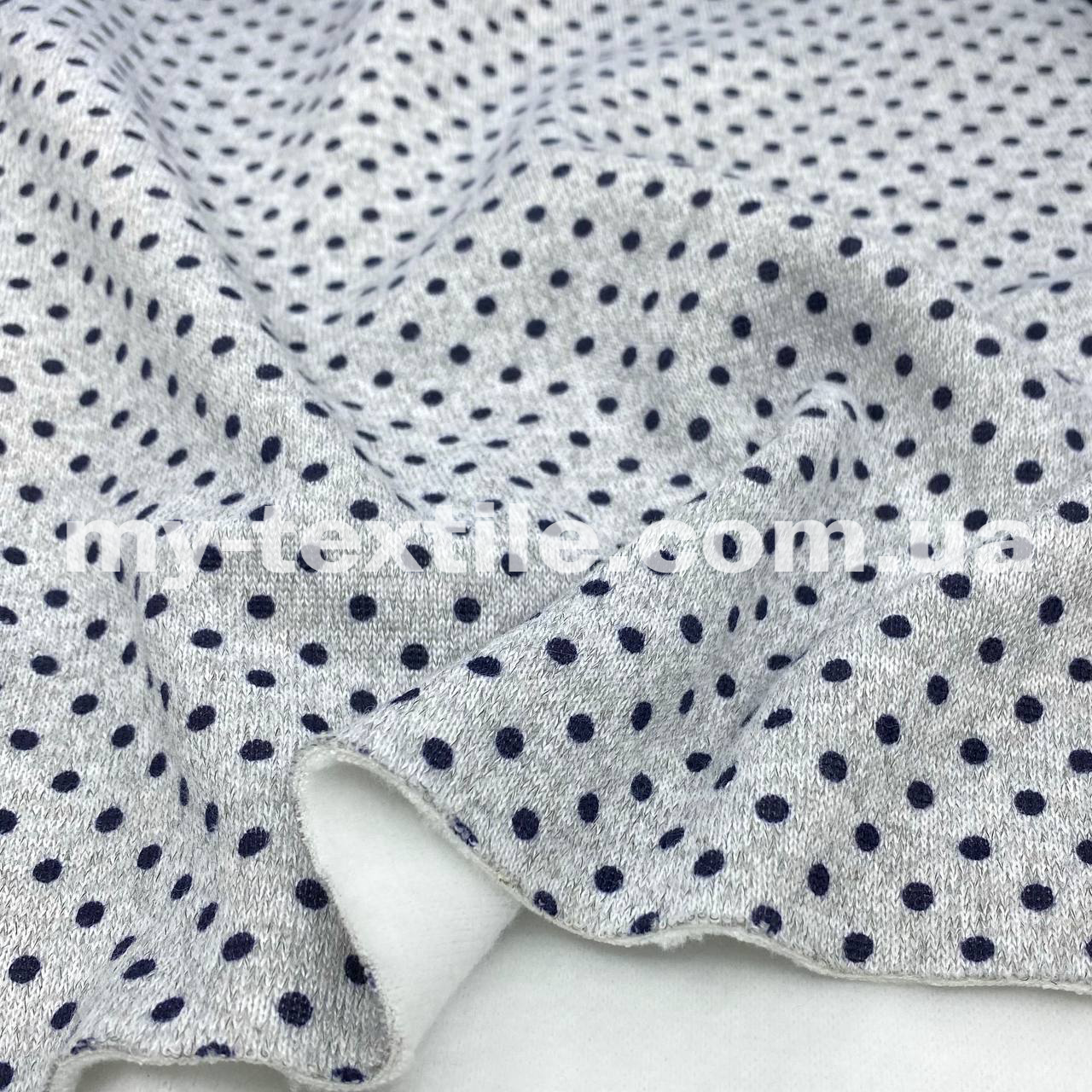 Трикотаж на хутрі 160 см 450 г/м2 DFS 02-3 Світло-сірий горох меланж 4 мм, фото 1