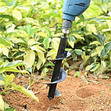 Бур для землі під дриль спіральне свердло 10x30см (SH020511), фото 3