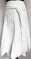 Тонка літня жіноча біла ошатна біла подовжена спідниця, бавовна, розмір 48 (євро42).