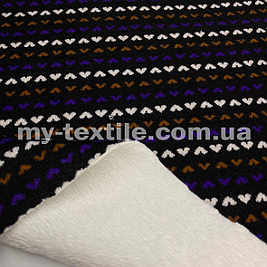 Трикотаж на хутрі 160 см 450 г/м2 D-1 29-1 Серця різнокольорові