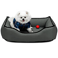 Лежак ліжко для собак та котів EGO Bosyak Waterproof S 65x55 Сірий (лежанка для котиків та собак 4-6 кг)