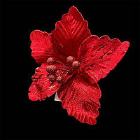 Цветы головка гибискуса новогодняя с шарами цвет красный