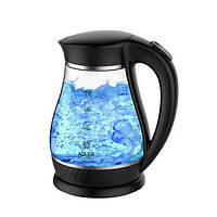 Чайник електричний скляний Adler AD 1274 Black із підсвічуванням